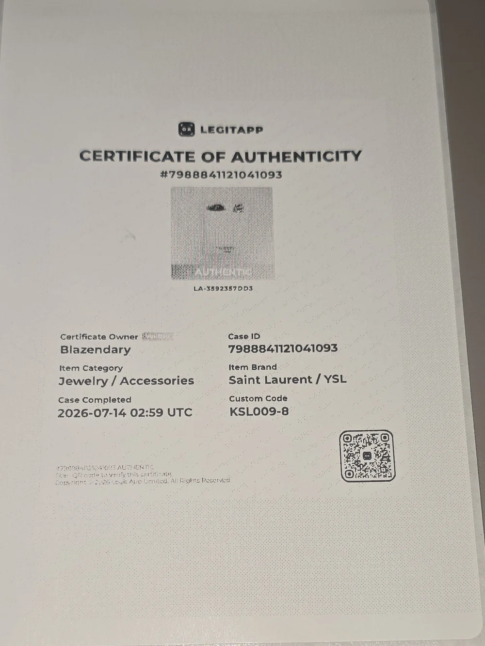 Saint Laurent authentic saint
